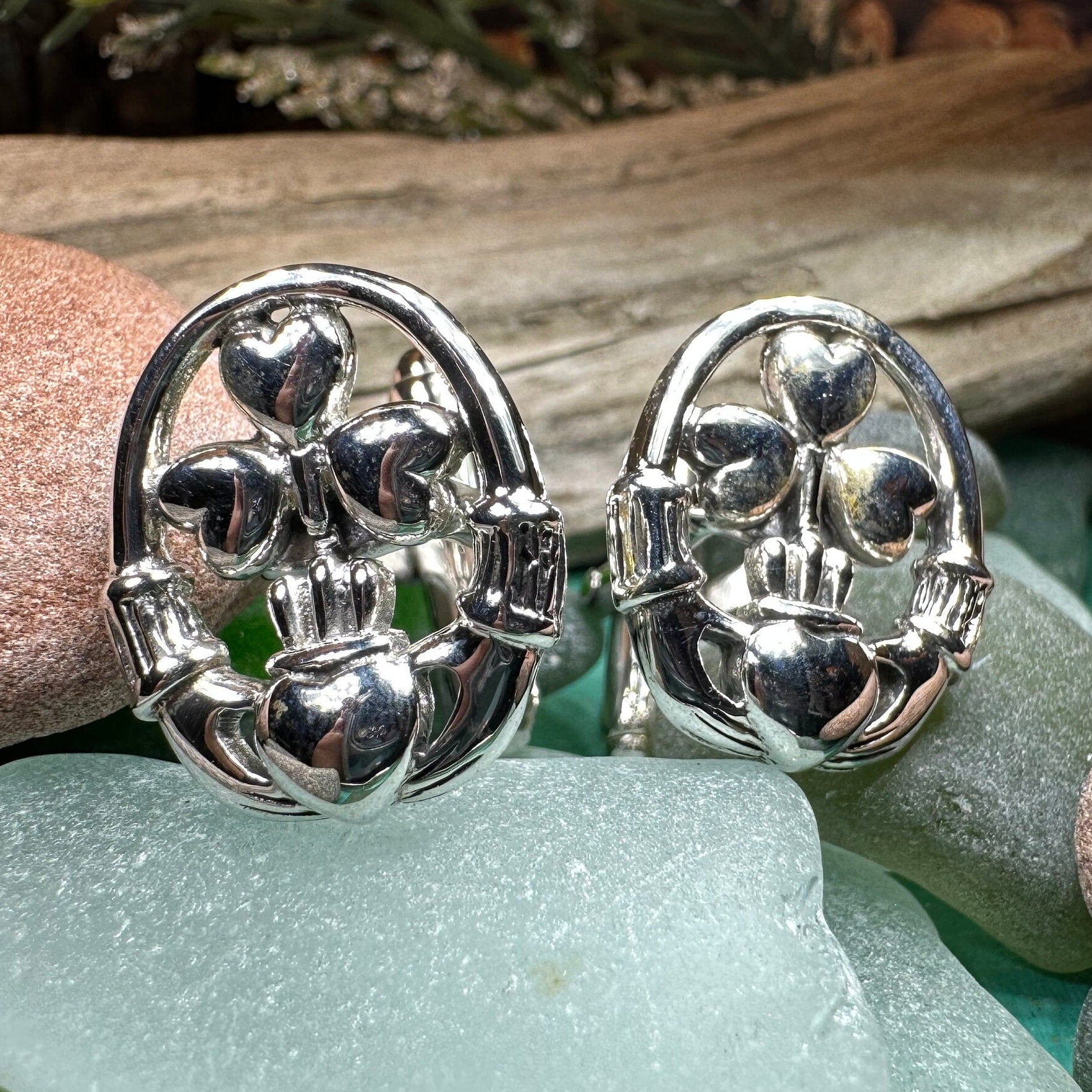Fergal Irish Claddagh Sterling Silver Cuff Links