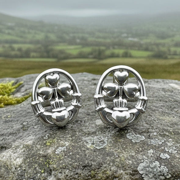 Fergal Irish Claddagh Sterling Silver Cuff Links