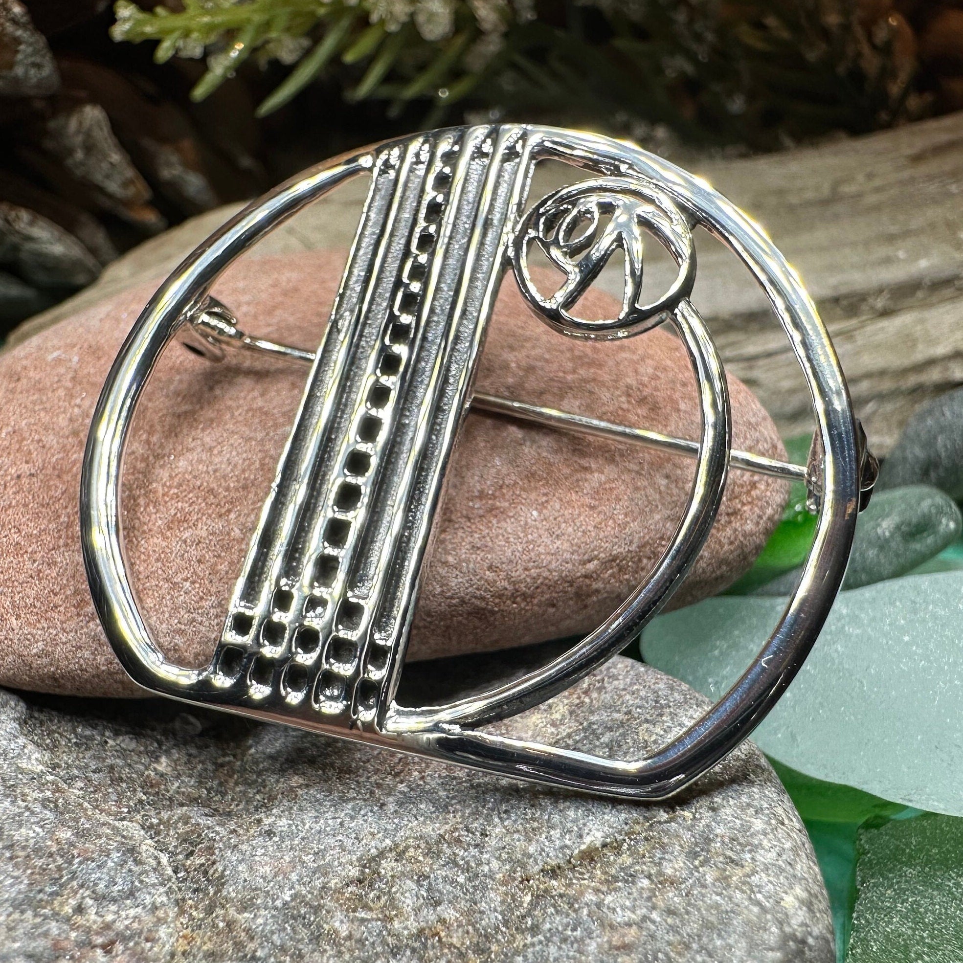 Myra Scottish Mackintosh Rose Brooch in Sterling Silver