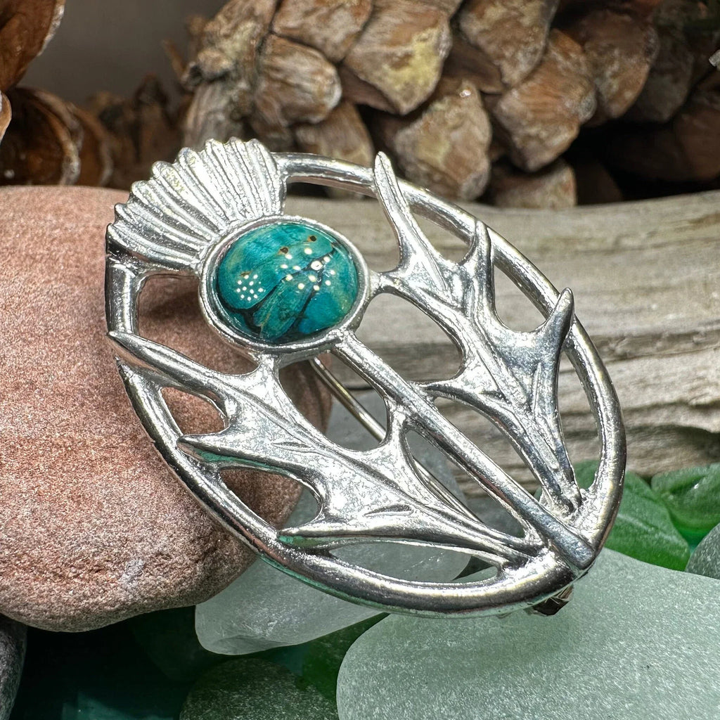 Scottish Heathergems Thistle Brooch - Handmade in Scotland