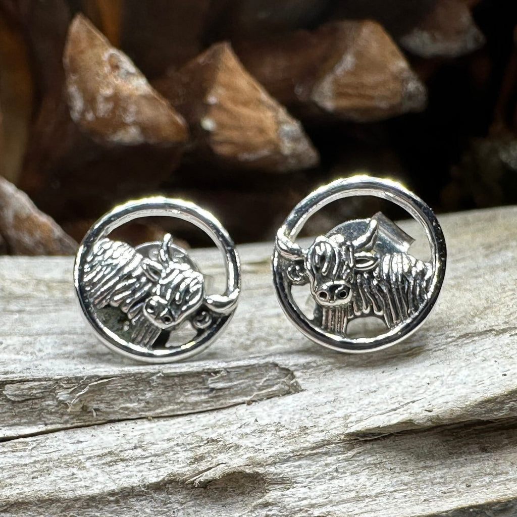 Scruffy Coo Highland Cow Post Earrings for Women