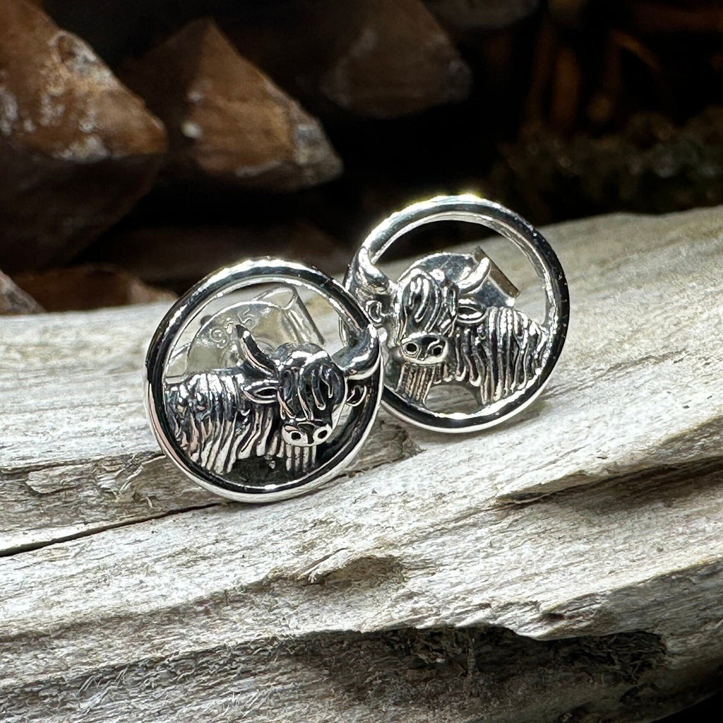 Scruffy Coo Highland Cow Post Earrings for Women