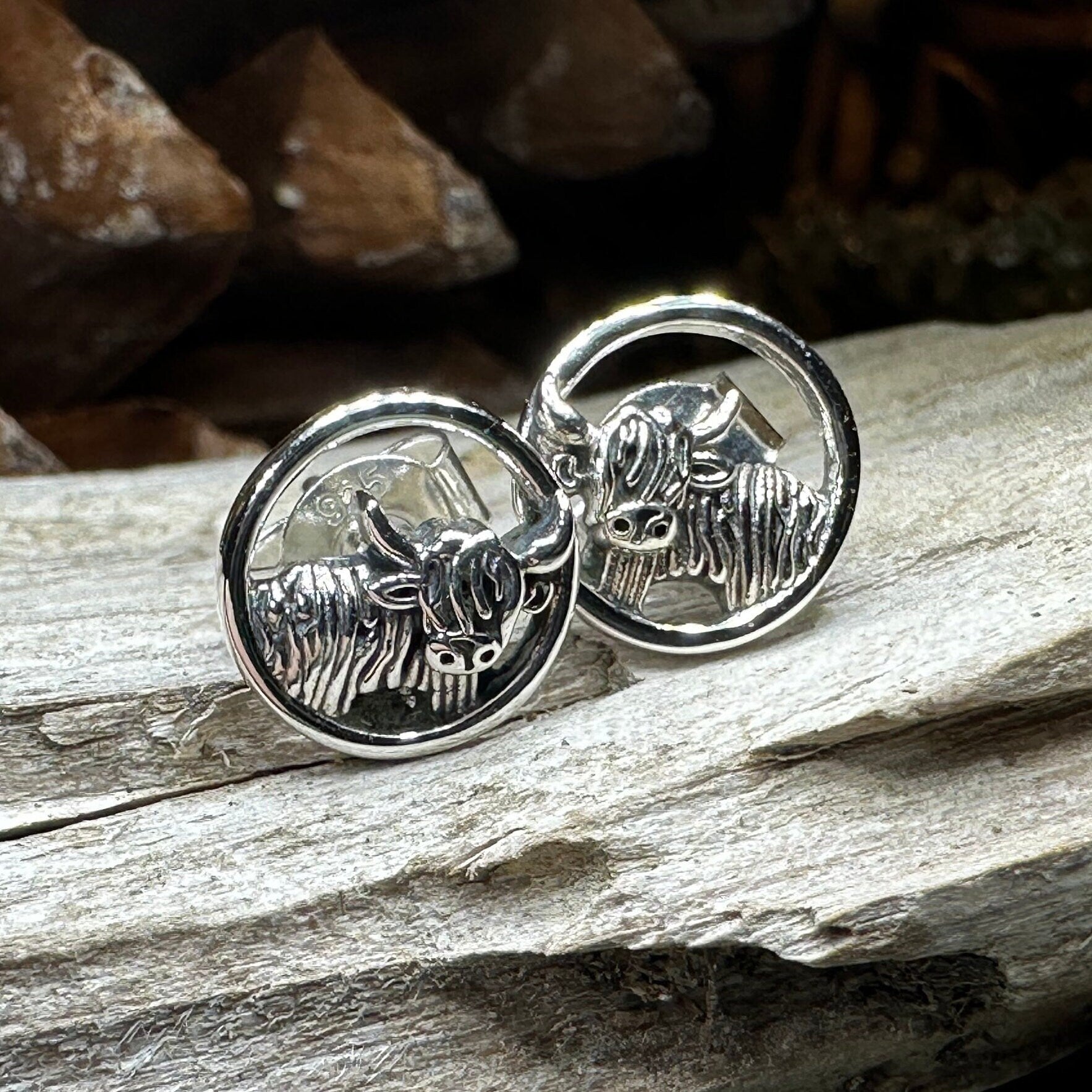 Scruffy Coo Highland Cow Post Earrings for Women
