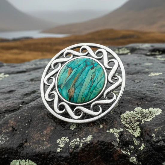 Heathergems Scottish Celtic Brooch - Handmade in Scotland