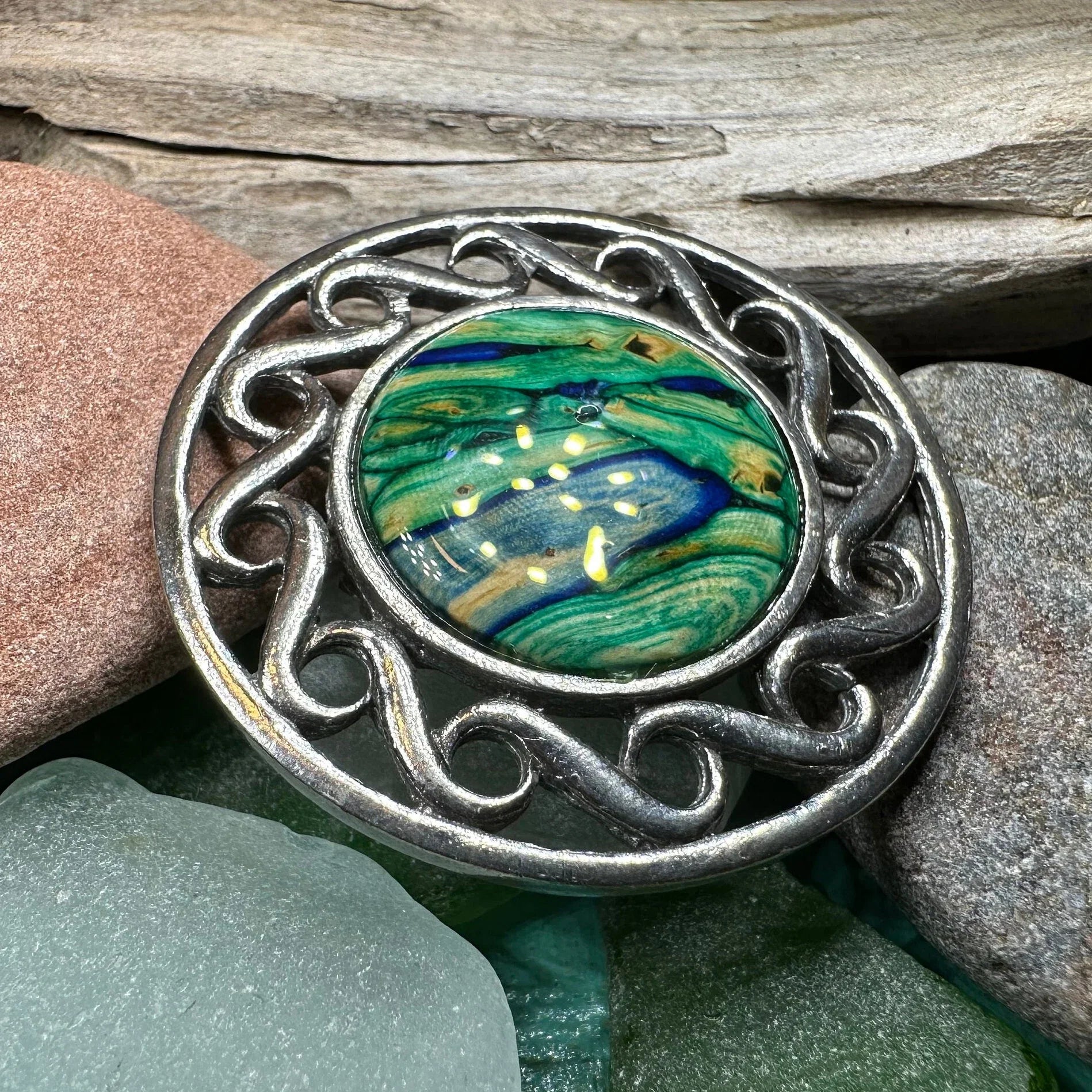 Heathergems Scottish Celtic Brooch - Handmade in Scotland