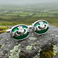 Emerald Green Claddagh Cufflinks for Men