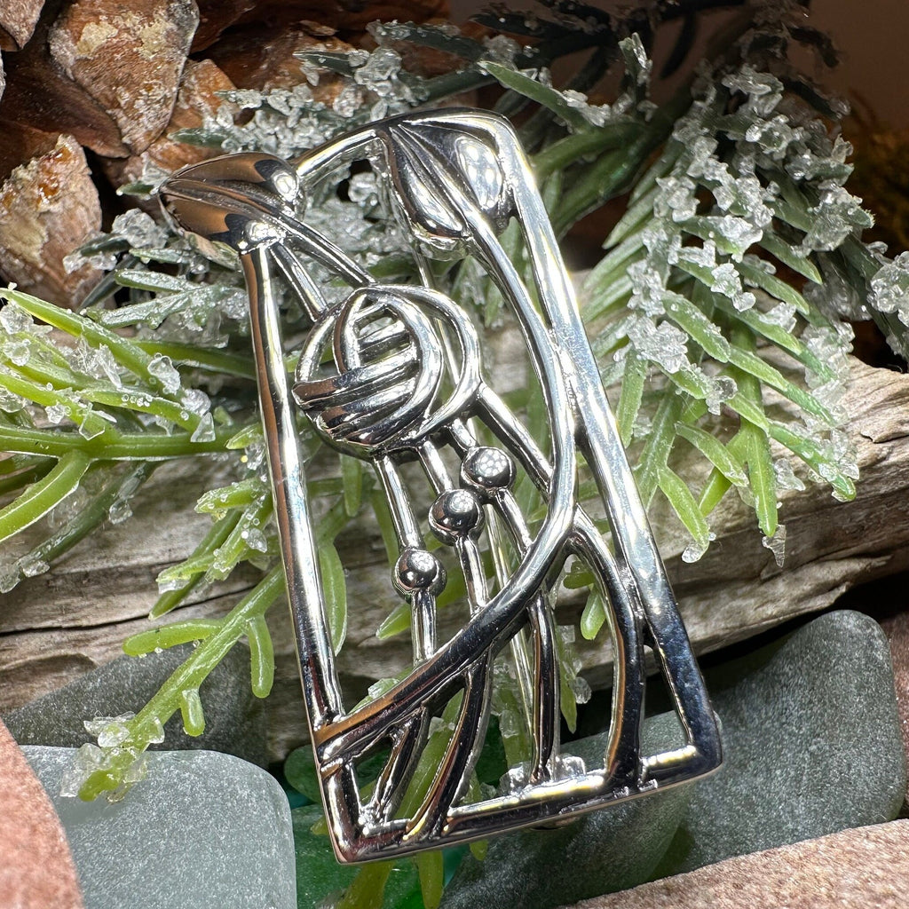 Scottish Mackintosh Roses Brooch in Sterling Silver