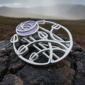 Enamel Mackintosh Rose Brooch in Sterling Silver