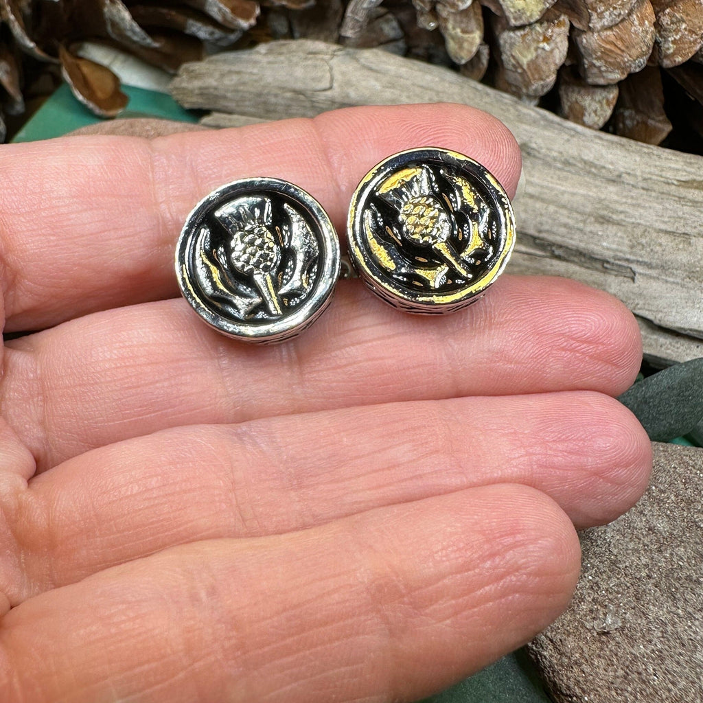 Elegant Scottish Thistle Cufflinks for Men