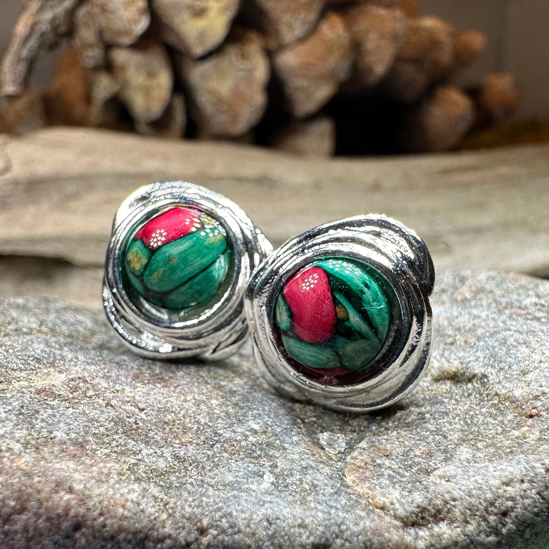 Celtic Heathergems Post Earrings - Handmade in Scotland