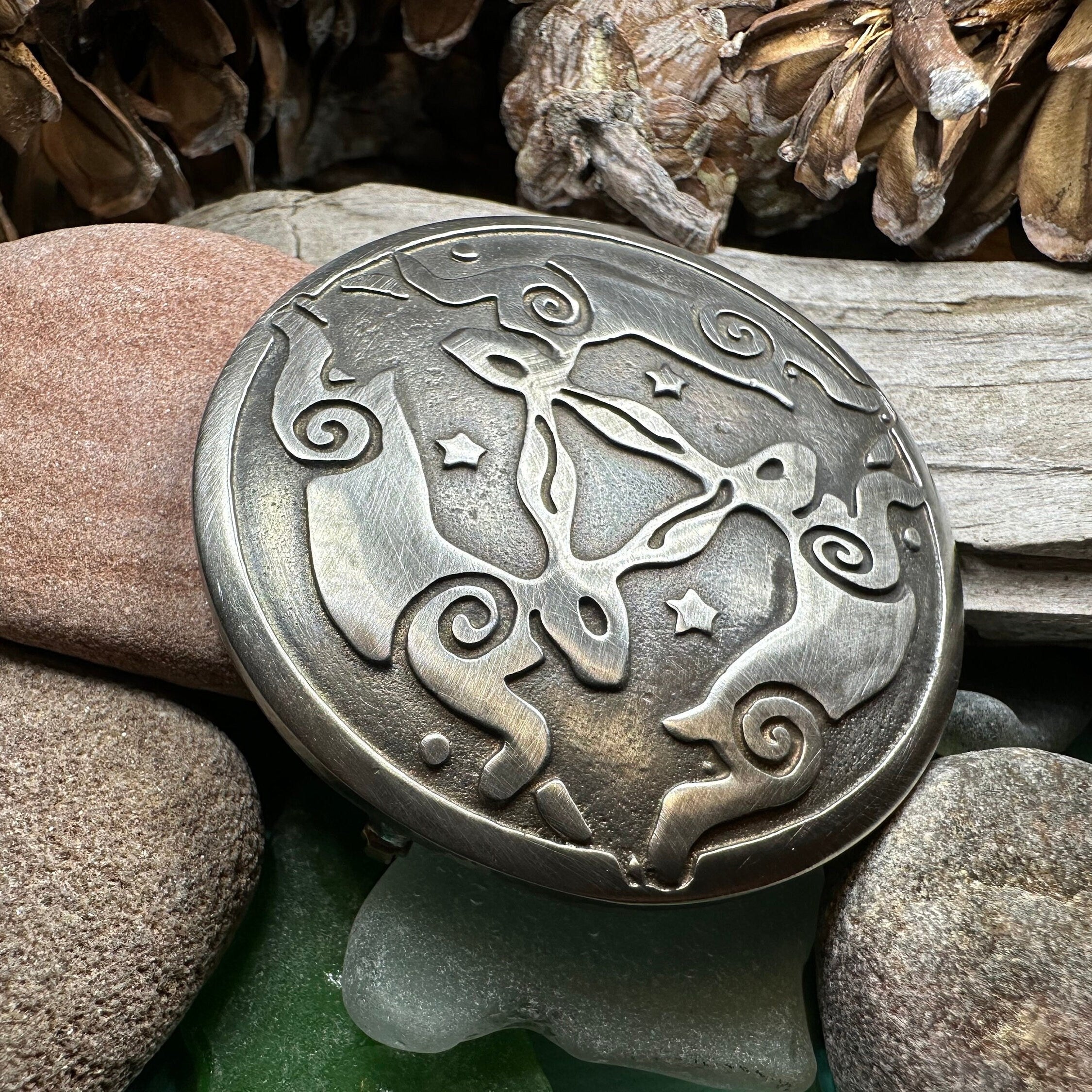 Triple Rabbit Brooch - Handmade in Scotland