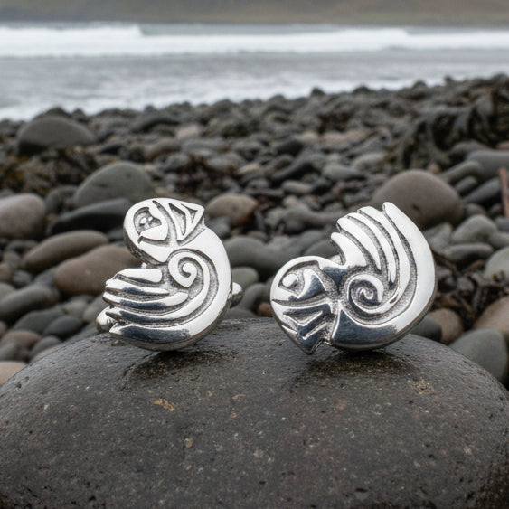 Celtic Puffin Cuff Links - Handmade in Scotland
