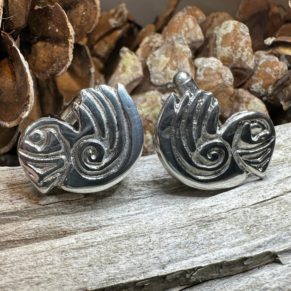 Celtic Puffin Cuff Links - Handmade in Scotland