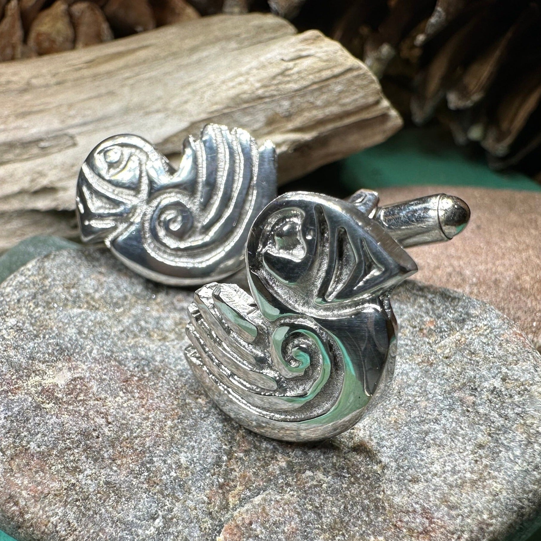 Celtic Puffin Cuff Links - Handmade in Scotland