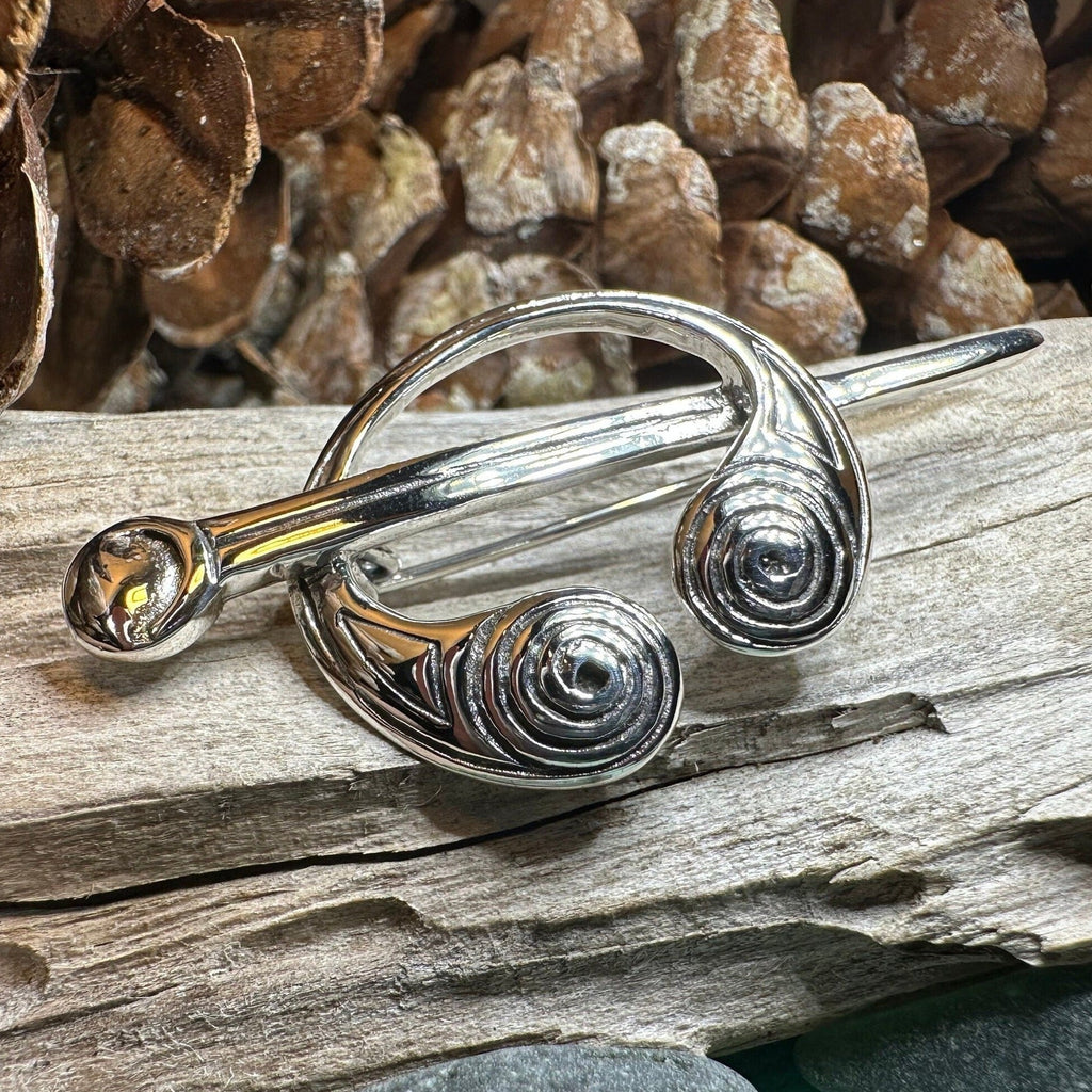 Darini Celtic Spiral Brooch in Sterling Silver