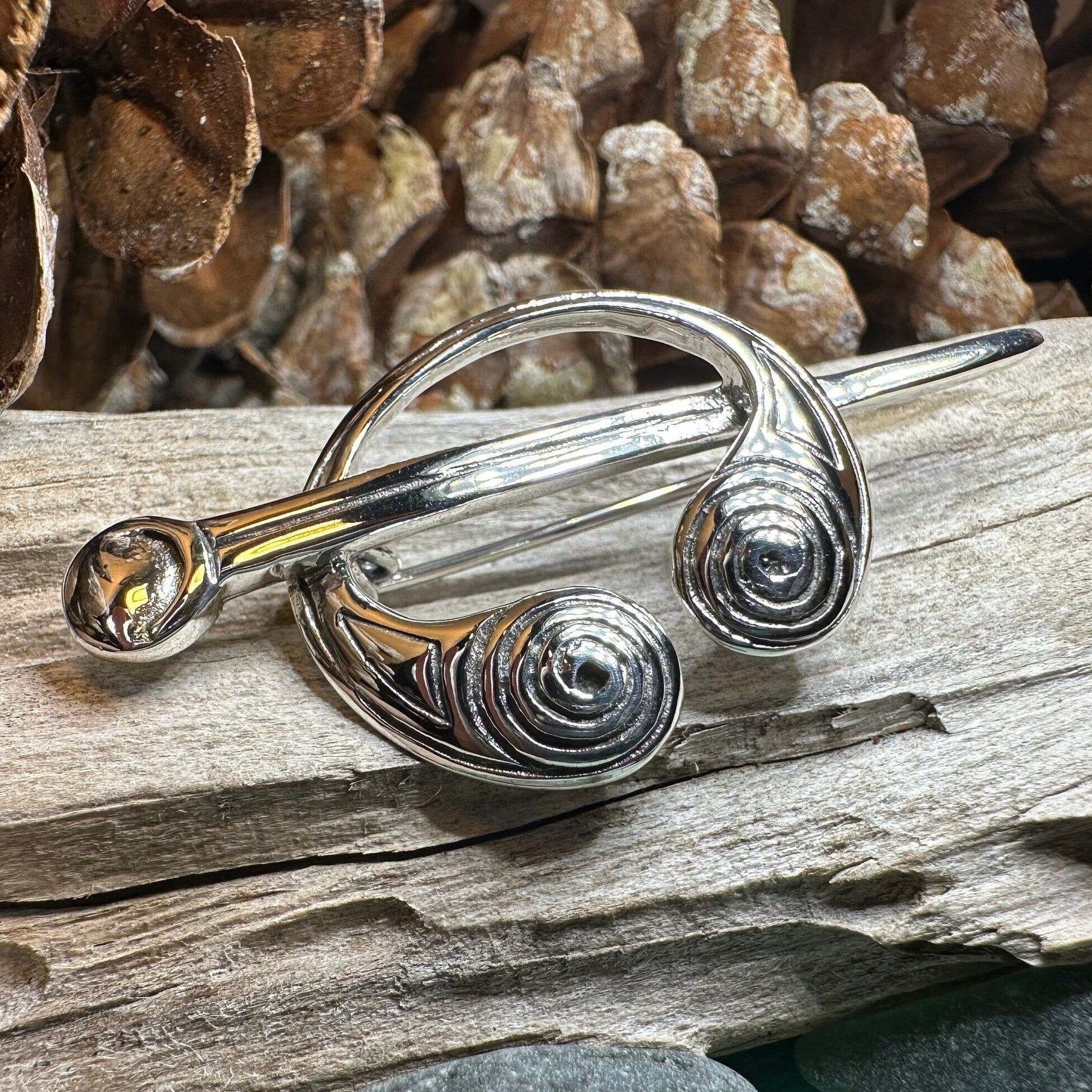 Darini Celtic Spiral Brooch in Sterling Silver