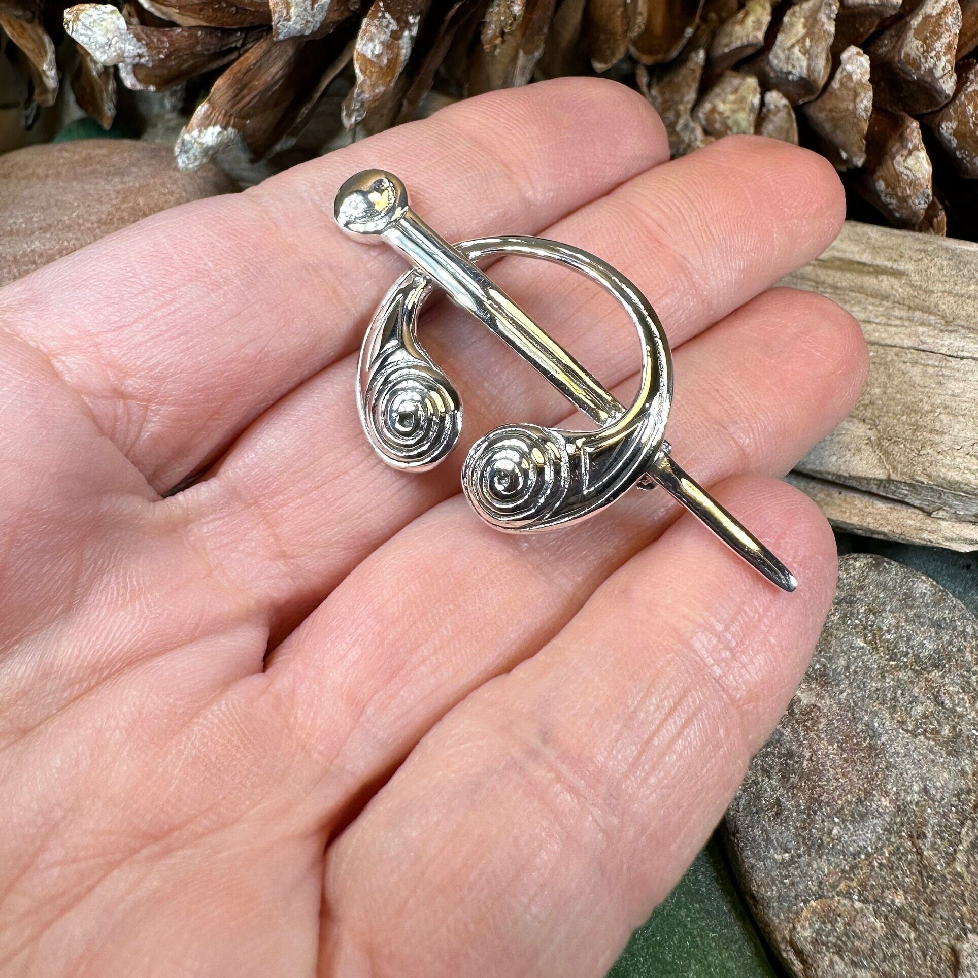 Darini Celtic Spiral Brooch in Sterling Silver