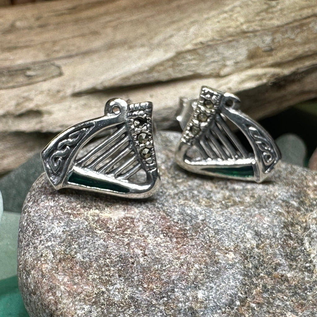 Ireland's Harp Post Earrings