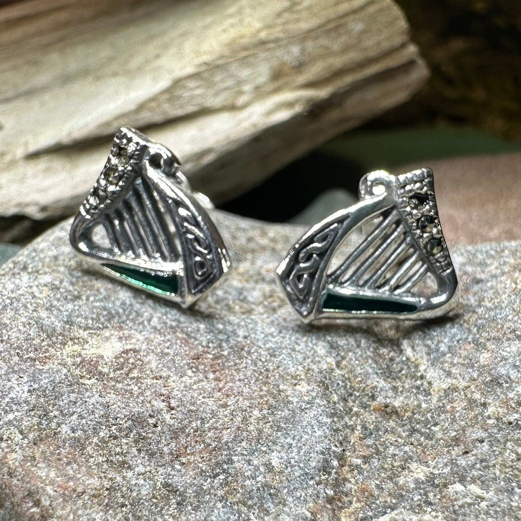 Ireland's Harp Post Earrings