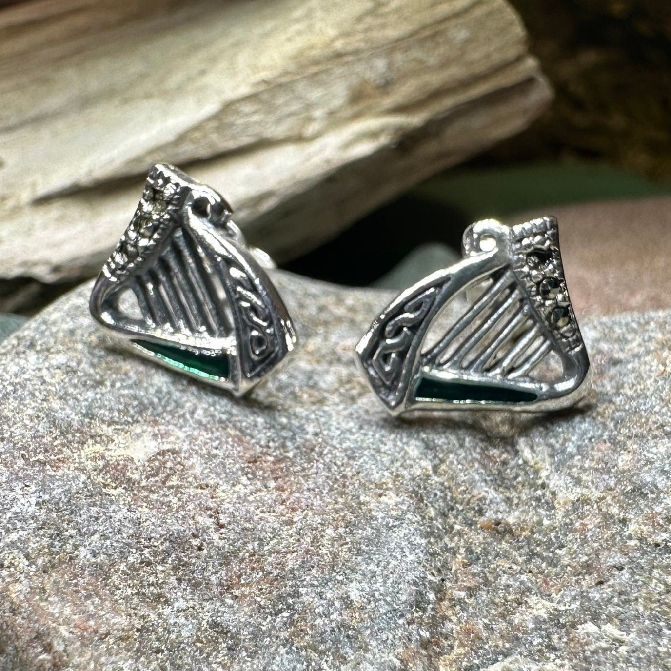 Ireland's Harp Post Earrings