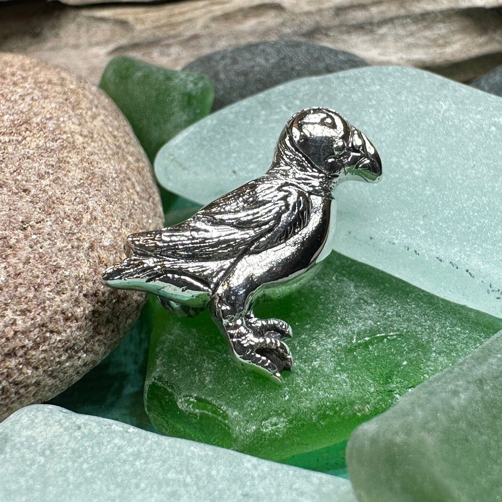 Scottish Puffin Lapel Pin in Sterling Silver