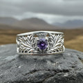 Rhoswen Scottish Thistle Band Ring in Sterling Silver