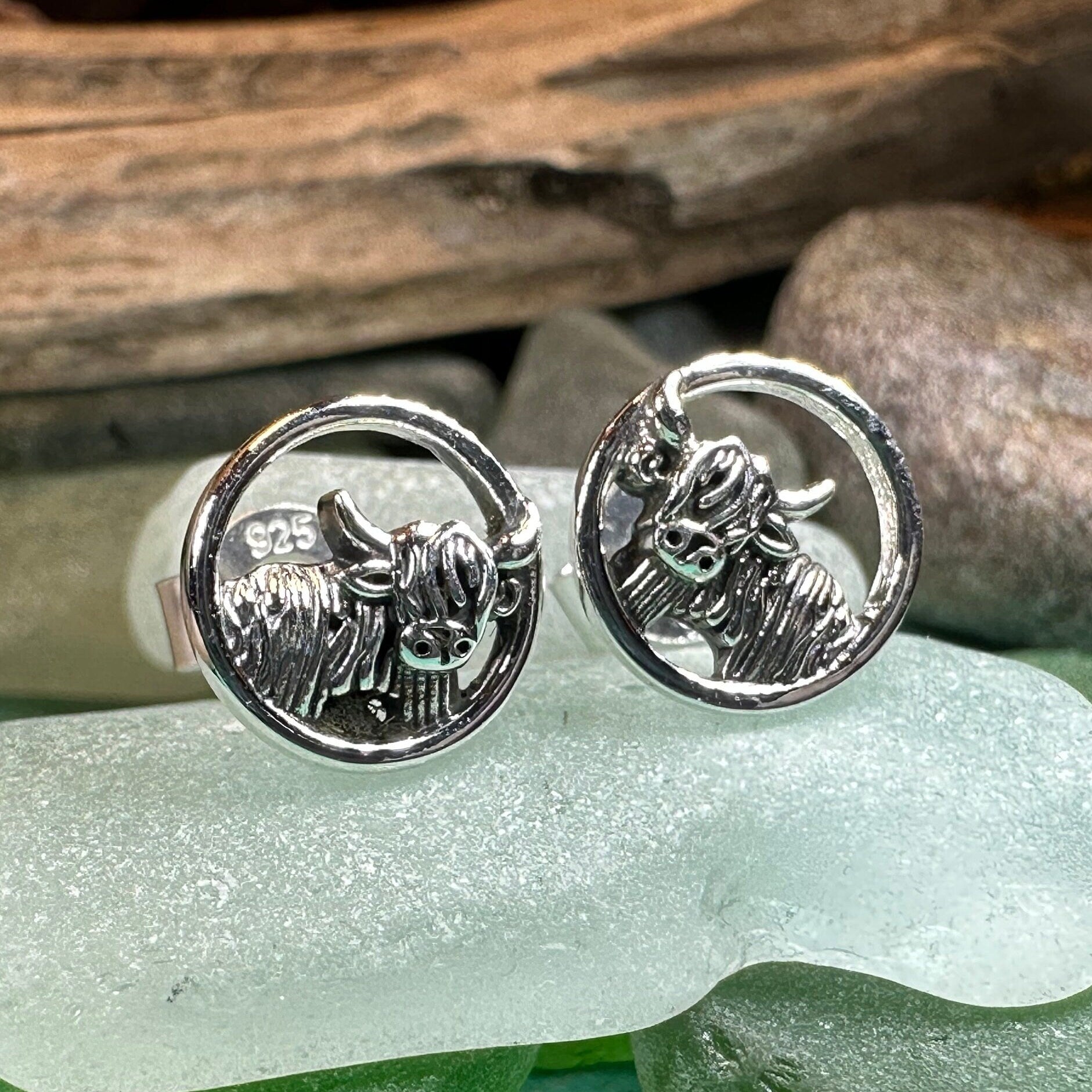 Scruffy Coo Highland Cow Post Earrings for Women