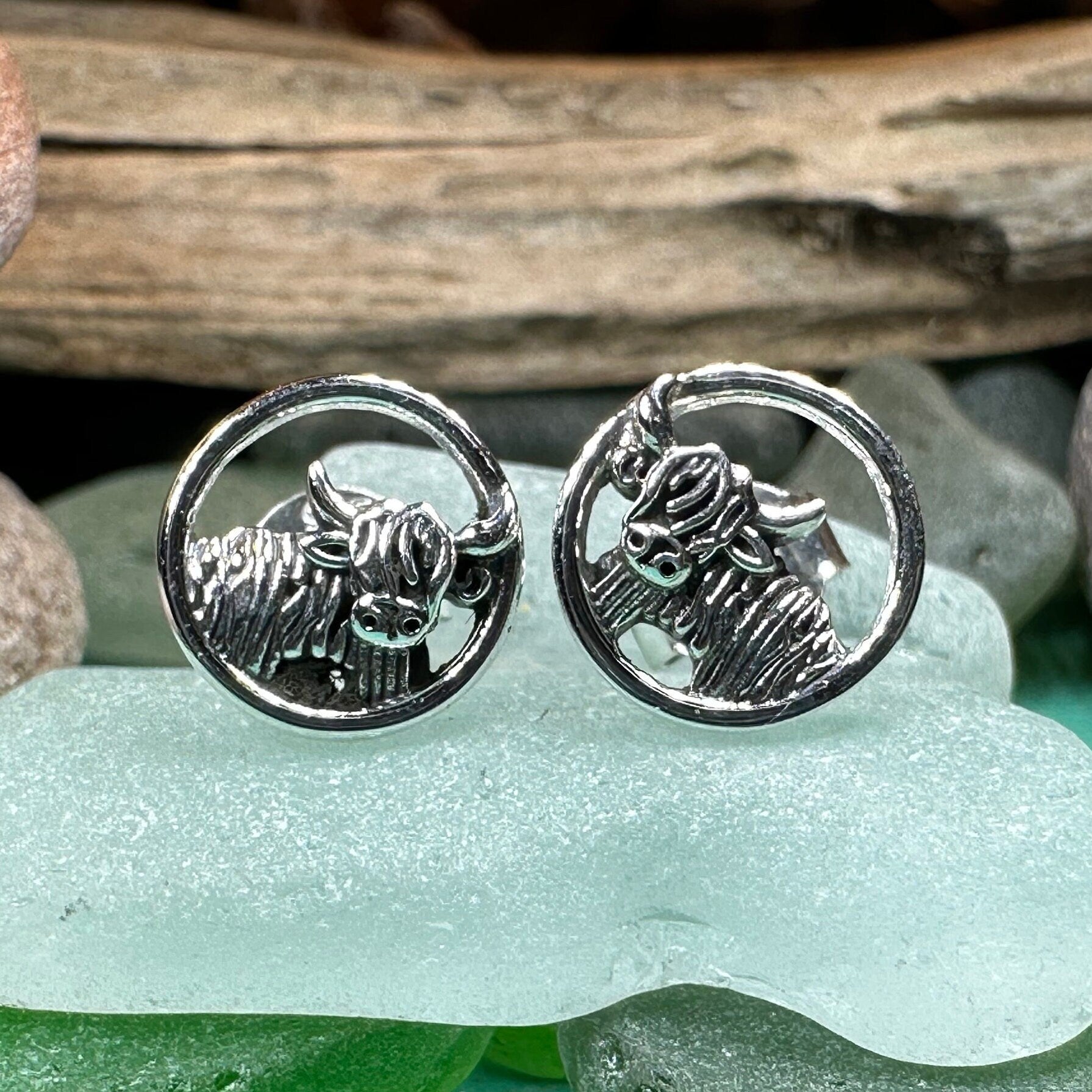 Scruffy Coo Highland Cow Post Earrings for Women