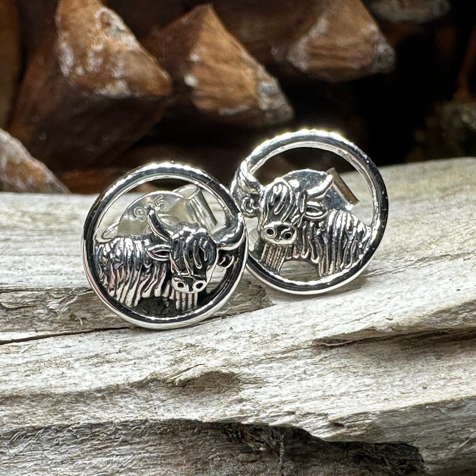 Scruffy Coo Highland Cow Post Earrings for Women