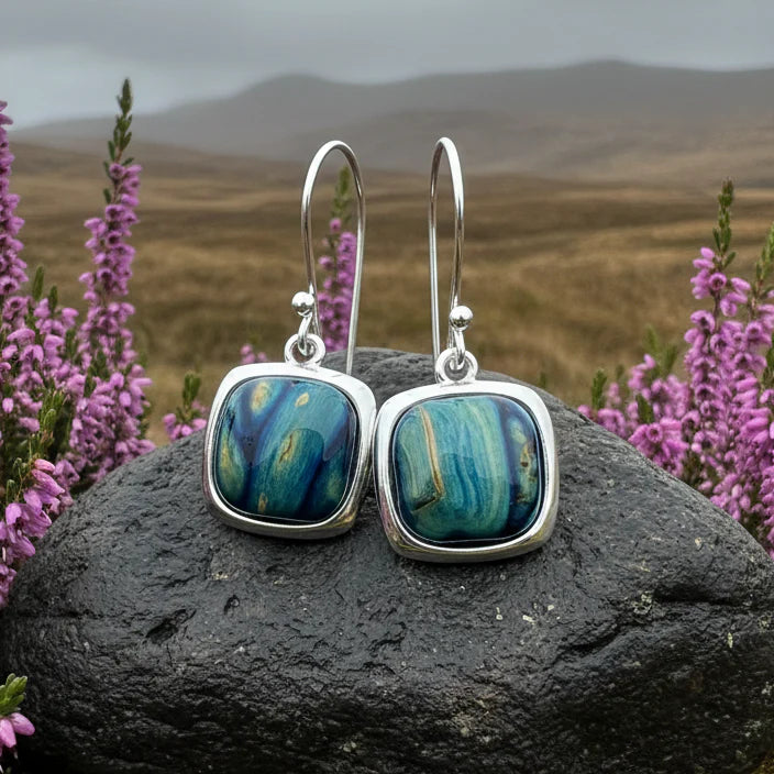 Heathergems Celtic Square Earrings - Handmade in Scotland