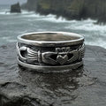 Celtic Irish Claddagh Band Ring in Sterling Silver