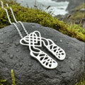 Celtic Heart Irish Dance Shoes Necklace in Sterling Silver