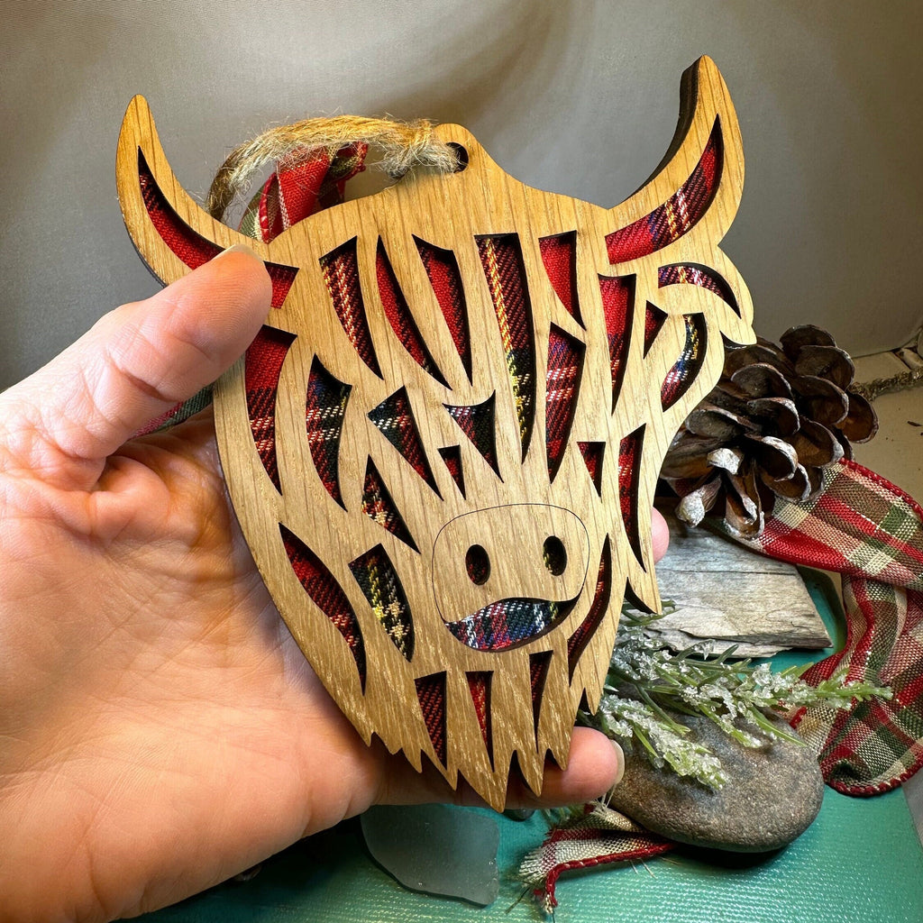 Tartan Highland Cow Ornament