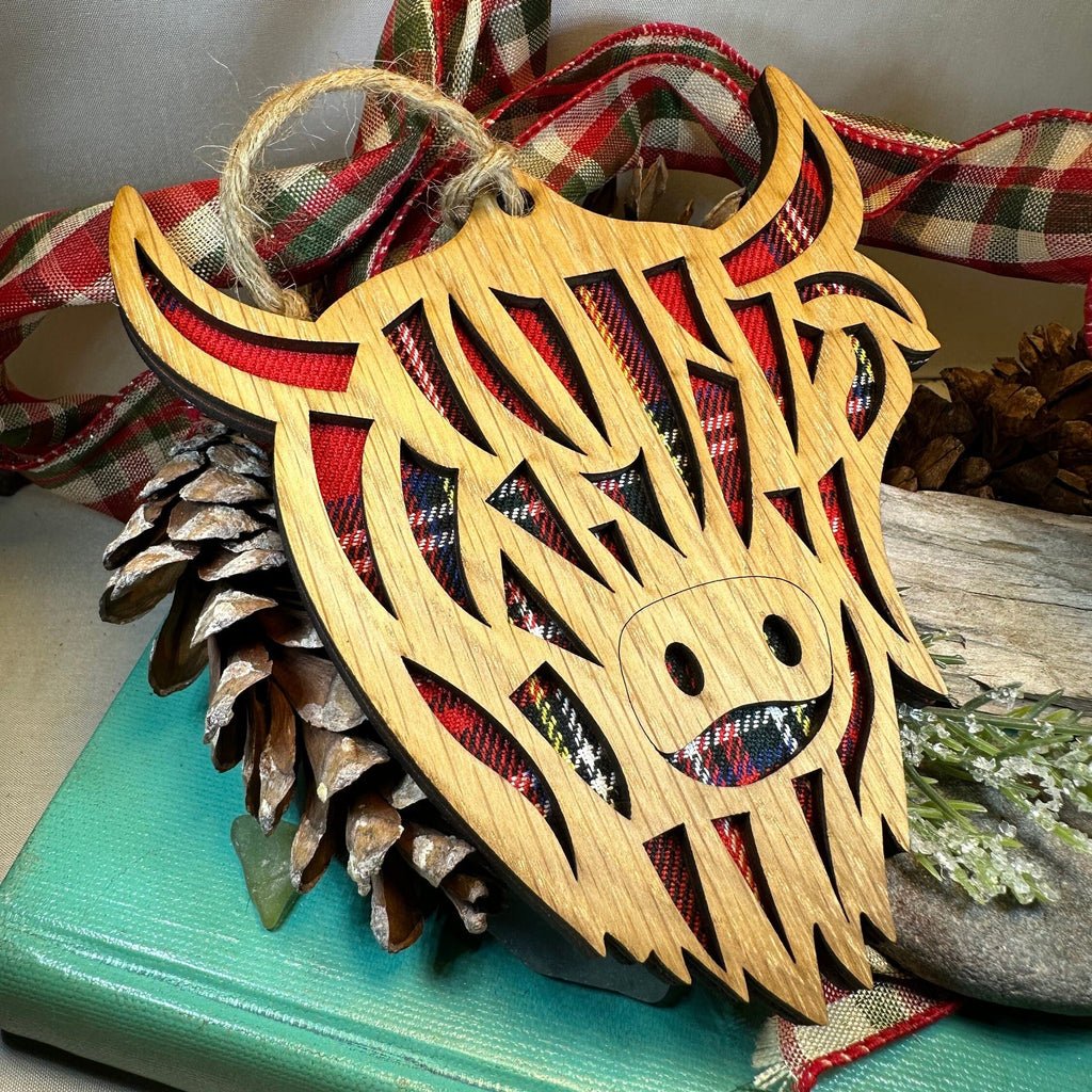 Tartan Highland Cow Ornament