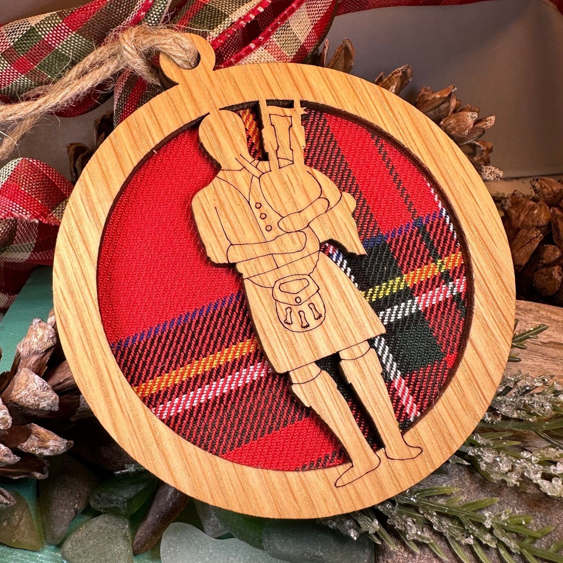 Tartan Bagpiper Ornament