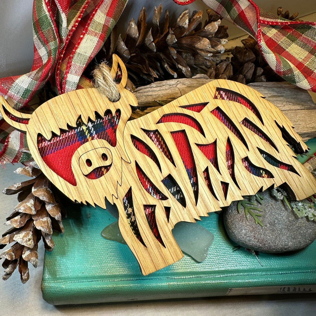 Tartan Highland Cow Ornament