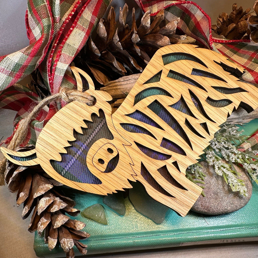 Tartan Highland Cow Ornament