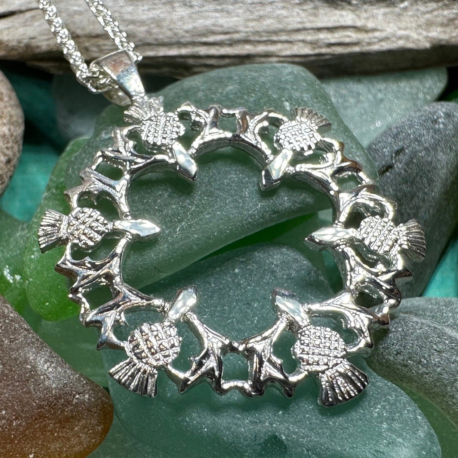 Scottish Thistle Wreath Necklace