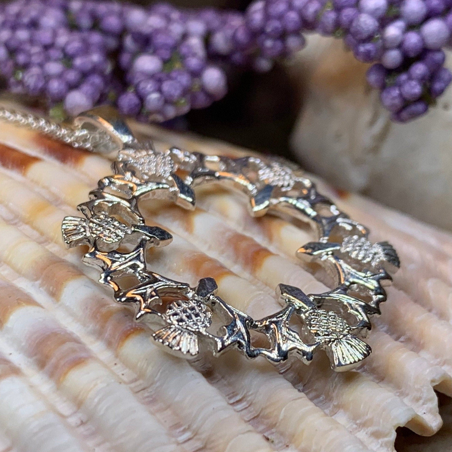 Scottish Thistle Wreath Necklace