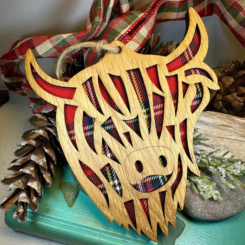 Tartan Highland Cow Ornament