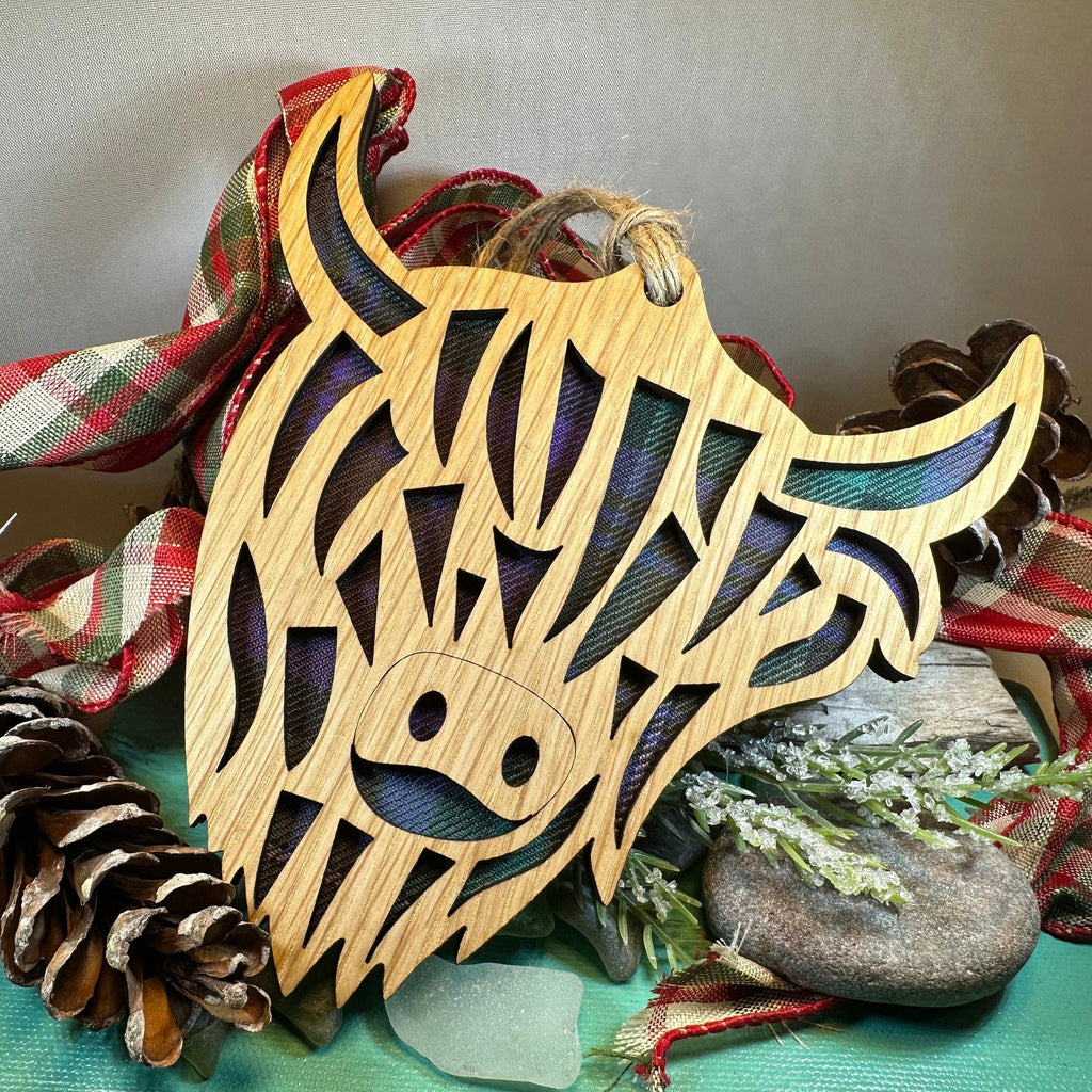 Tartan Highland Cow Ornament