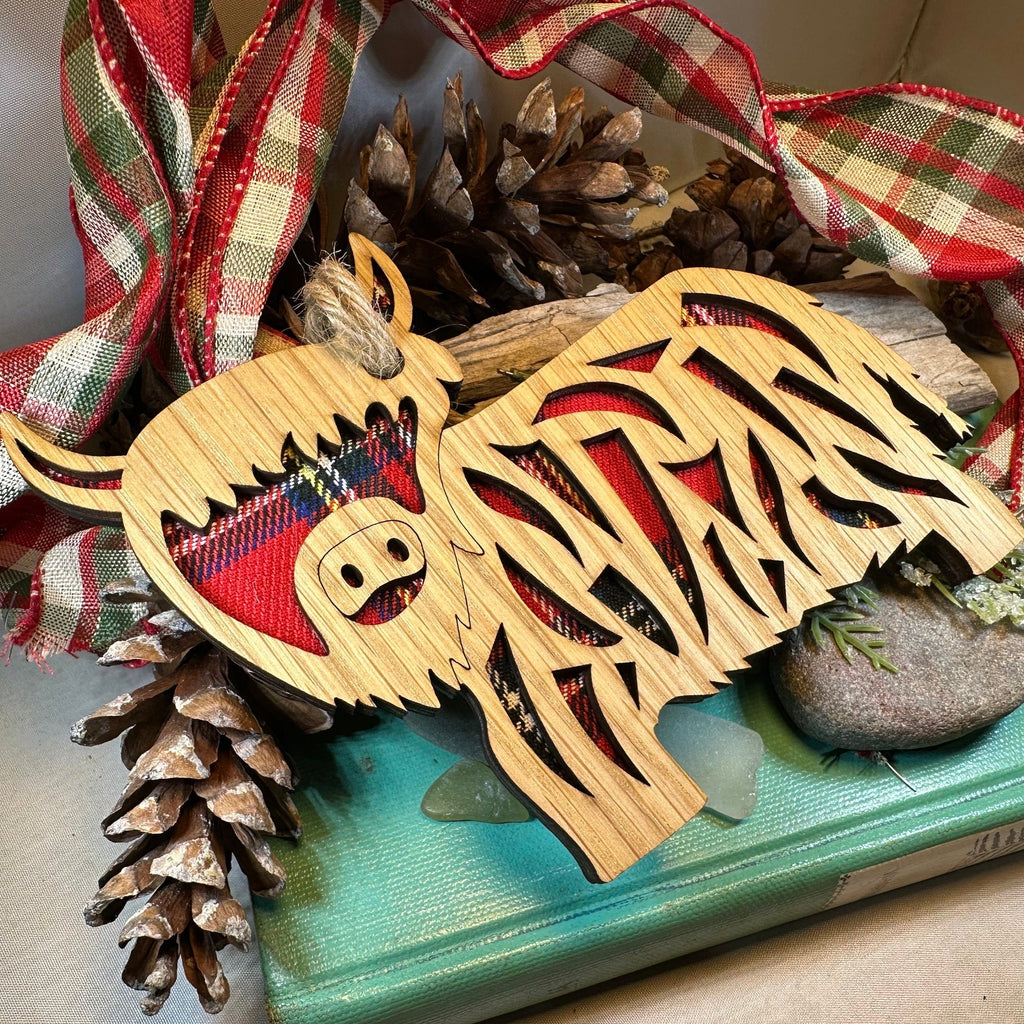 Tartan Highland Cow Ornament