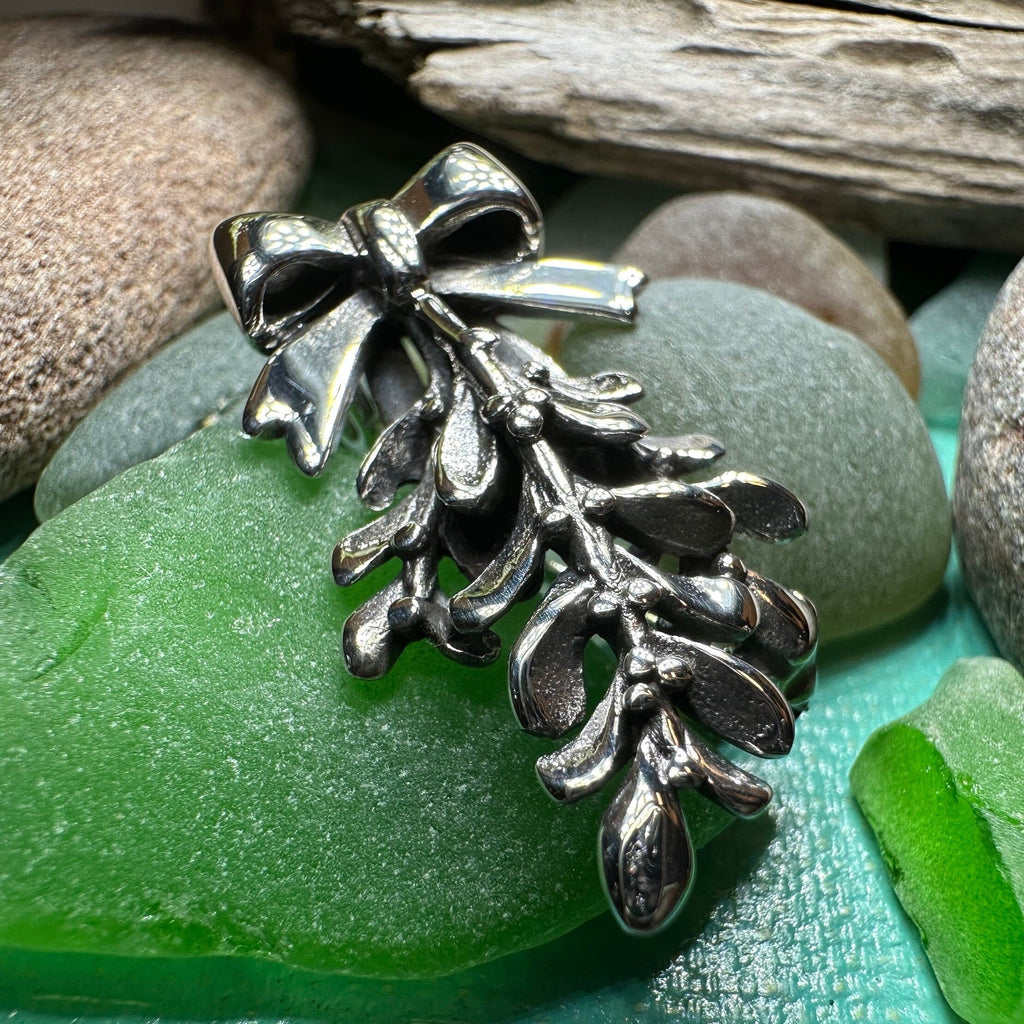 Ancient Celtic Mistletoe Brooch & Pendant in Sterling Silver
