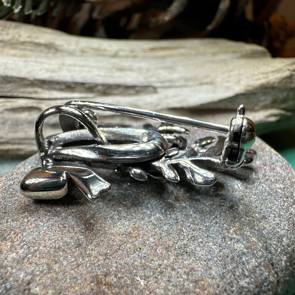 Ancient Celtic Mistletoe Brooch & Pendant in Sterling Silver