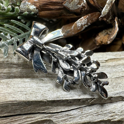 Ancient Celtic Mistletoe Brooch & Pendant in Sterling Silver