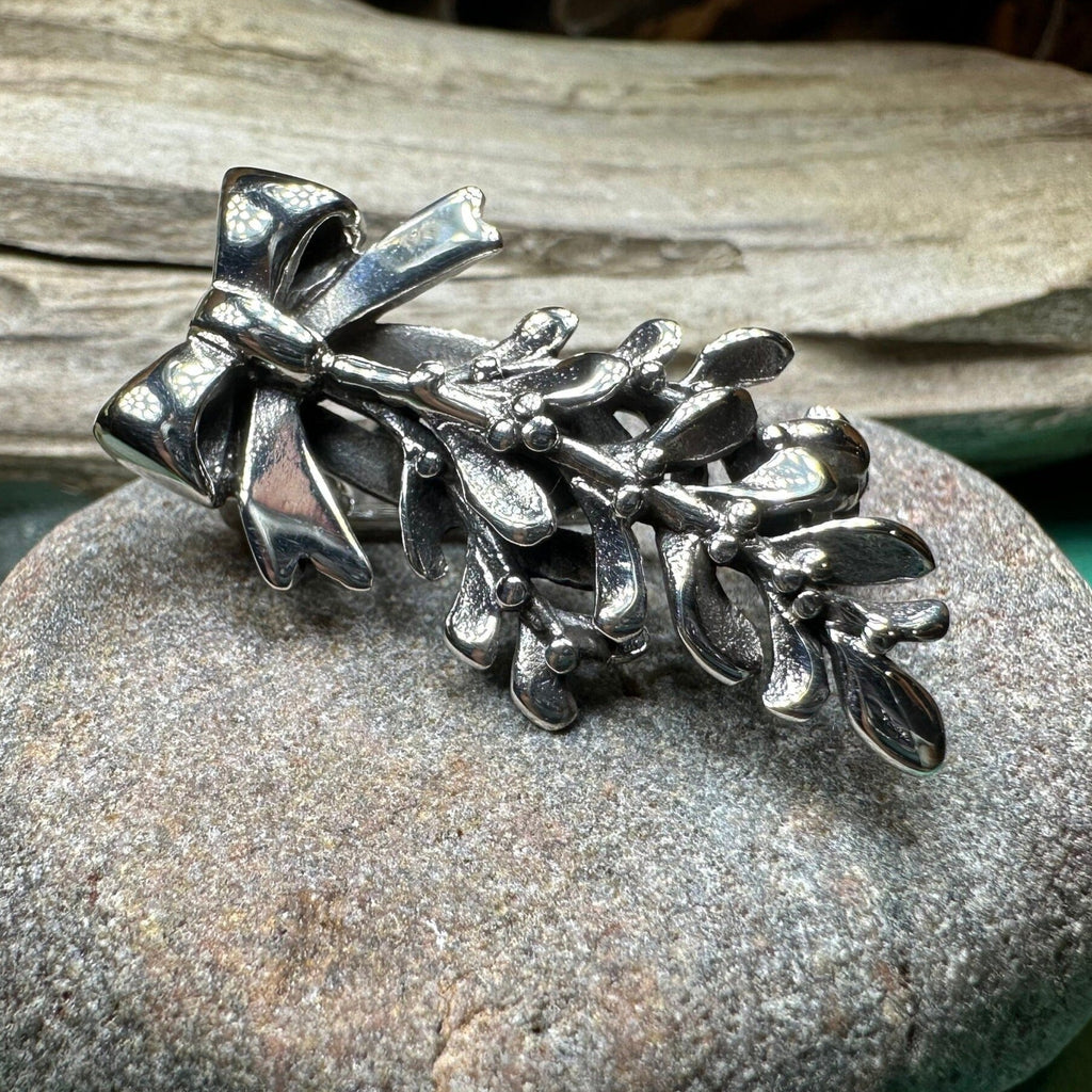Ancient Celtic Mistletoe Brooch & Pendant in Sterling Silver