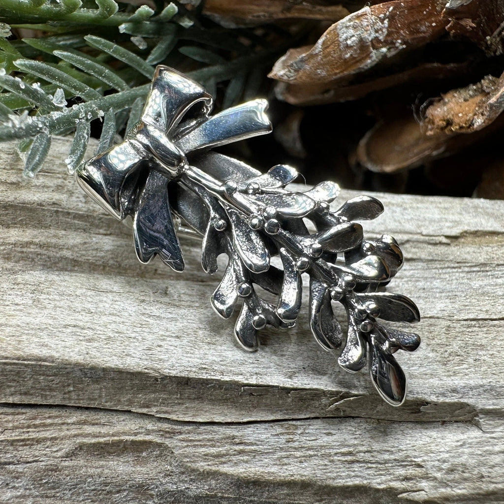 Ancient Celtic Mistletoe Brooch & Pendant in Sterling Silver