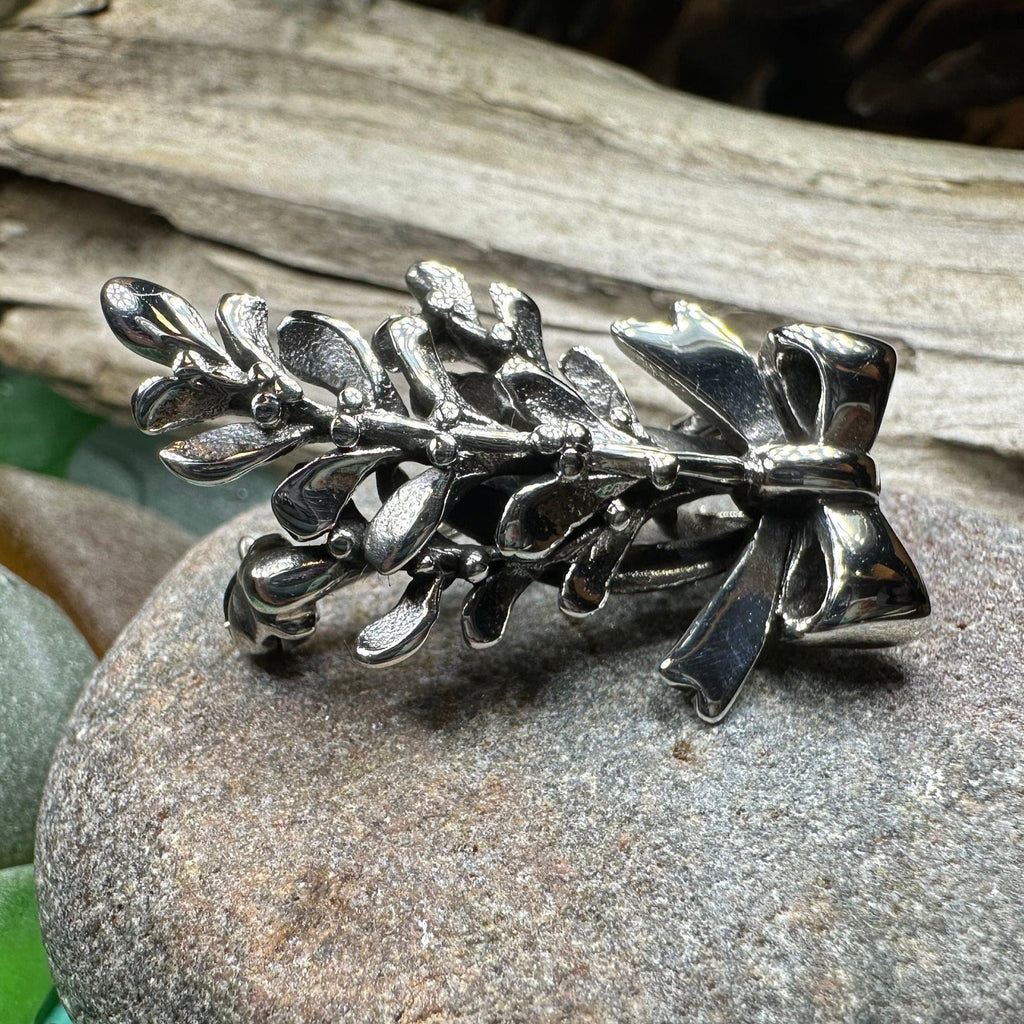 Ancient Celtic Mistletoe Brooch & Pendant in Sterling Silver