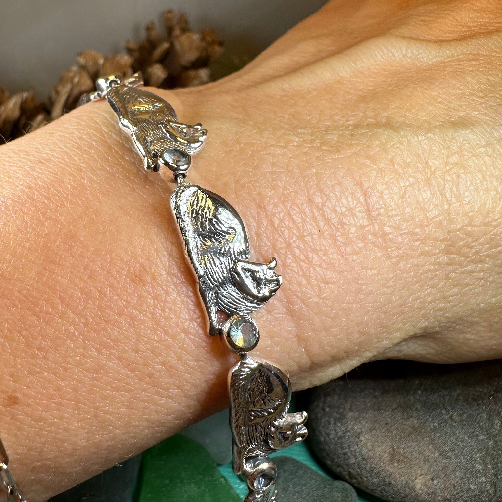 Blue Topaz Cat Bracelet
