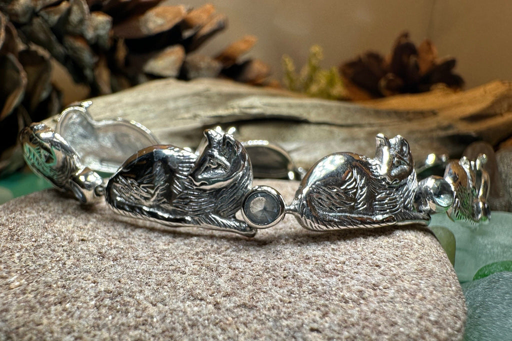 Blue Topaz Cat Bracelet